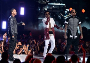 L to R: Trey Songz, August Alsina, Chris Brown